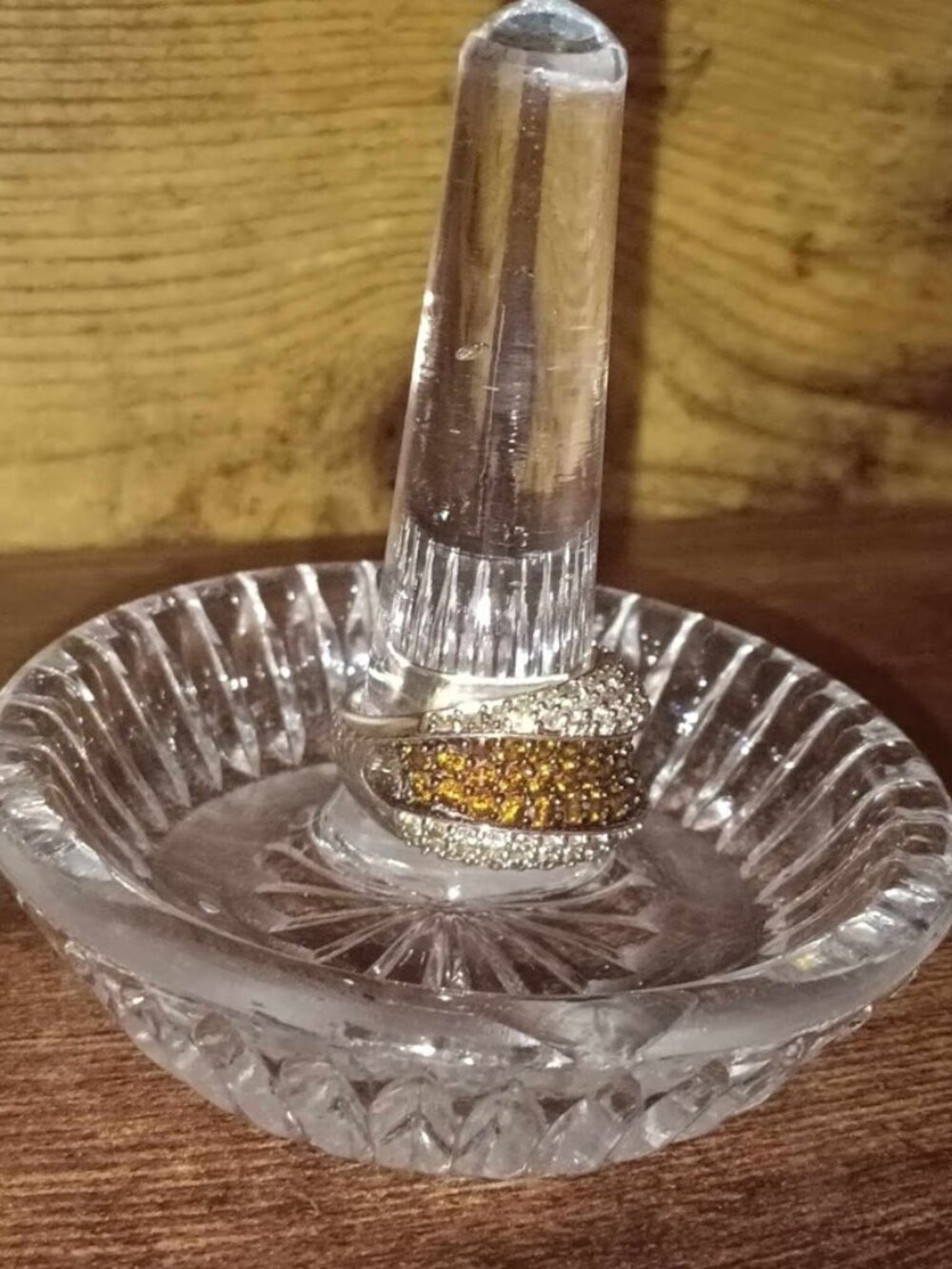 Chocolate and Clear Stone Cubic Zirconia Cocktail Sterling Silver Ring